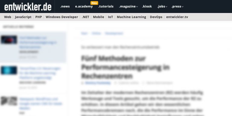 Entwickler.de article screenshot